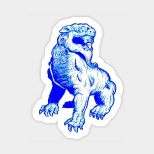 Blue Foo Dog Sticker